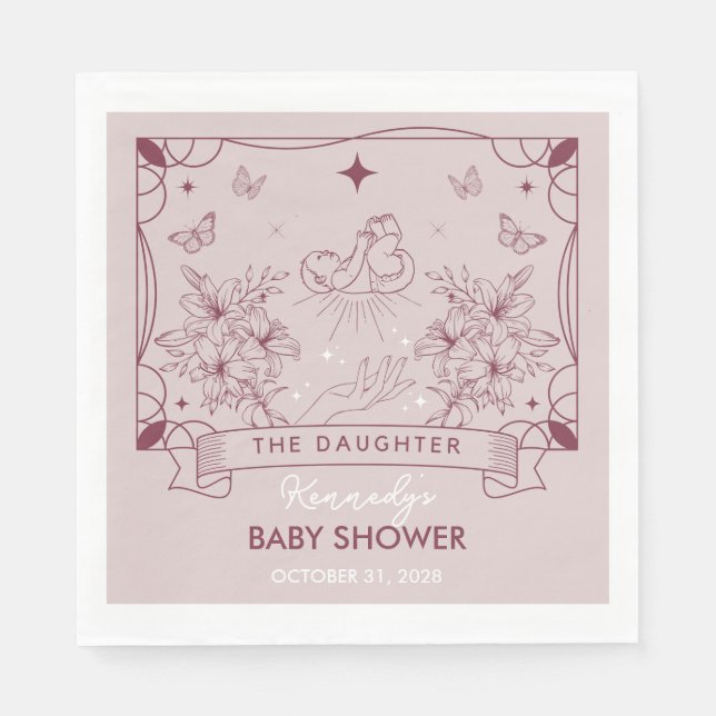 Die Tochter-Tarot-Babydusche Napkin Serviette (Vorderseite)