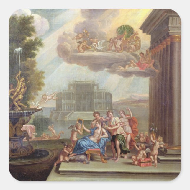 Die Toilette der Venus aus dem 18. Jahrhundert Quadratischer Aufkleber (Vorderseite)