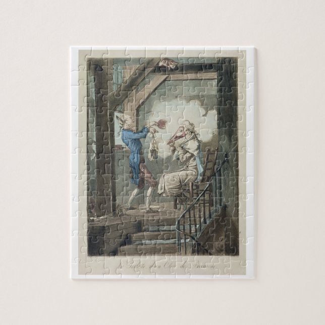 Die Toilette des Sekretärs eines Rechtsanwalts, Puzzle (Vertikal)