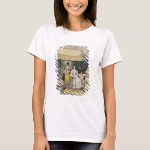 Die Toilette junger Dame, überziehen 2 von T-Shirt