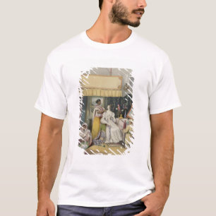 Die Toilette junger Dame, überziehen 2 von T-Shirt