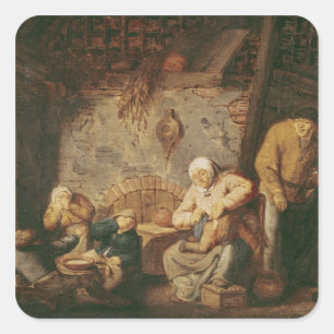 Die Toilette Quadratischer Aufkleber