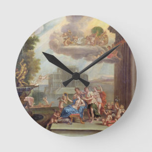 Die Toilette von Venus, 18. Jahrhundert Runde Wanduhr