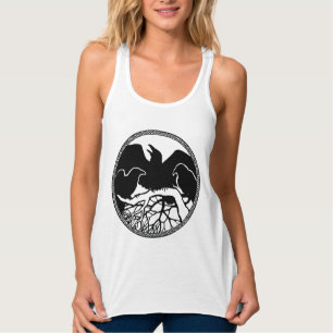 Die Top-Dame der "Raven Tank Top Native Raven Art 