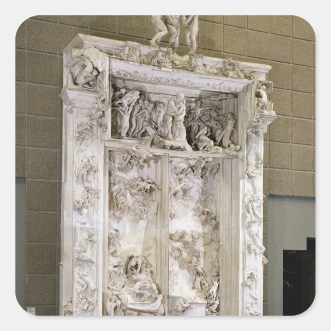 Die Tore der Hölle Quadratischer Aufkleber (Vorderseite)