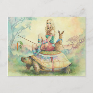 "Die Tortoise und der Hase" von Schotte Howden Postkarte