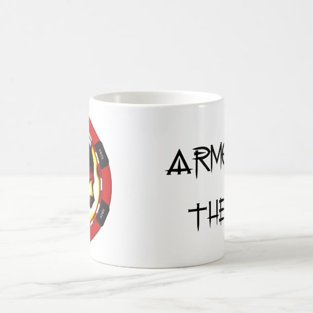 Die toten verwandelnde Tasse des Mannes Hand (Mittel)