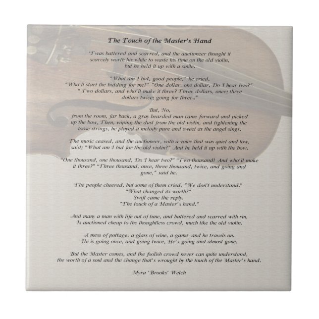 Die Touch der Hand des Meisters Fliese (Vorderseite)