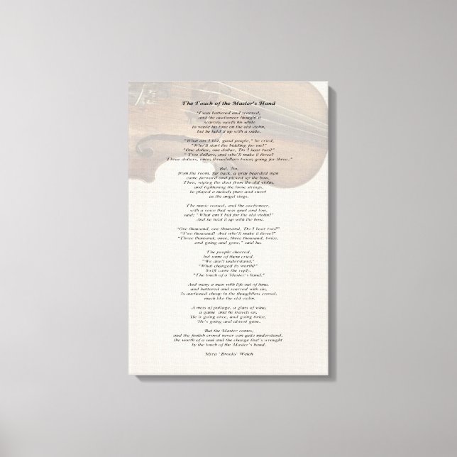 Die Touch der Hand des Meisters Leinwanddruck (Vorderseite)