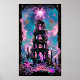 Die Tower Tarot Card Hexenmeisterin Poster