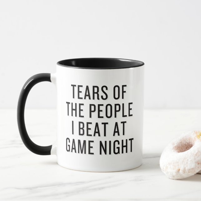 Die Tränen der Leute, die ich am Game Night Funny  Tasse (Mit Donut)