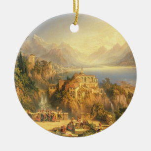Die Trauben-Ernte feiern, See Orta, Norden es Keramikornament