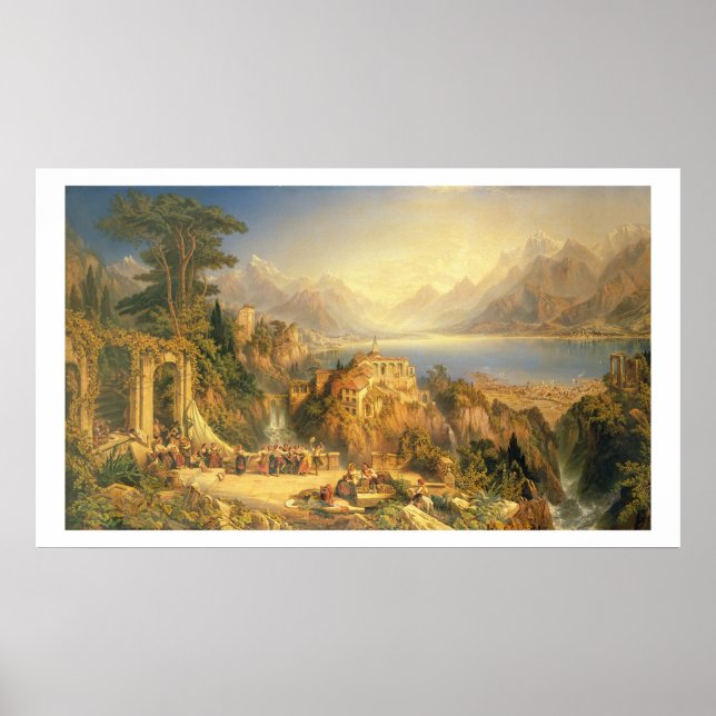 Die Traubenernte, der Orta-See, im Norden Poster (Vorne)