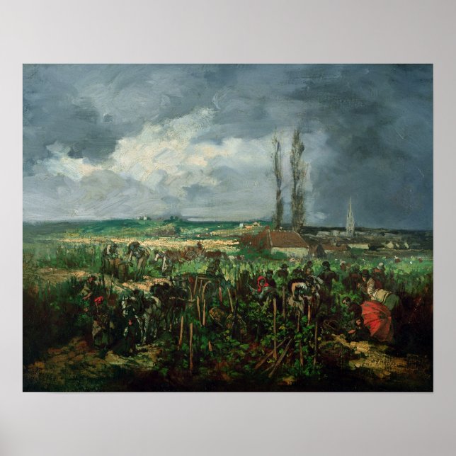Die Traubenernte in Argenteuil, 1875 Poster (Vorne)