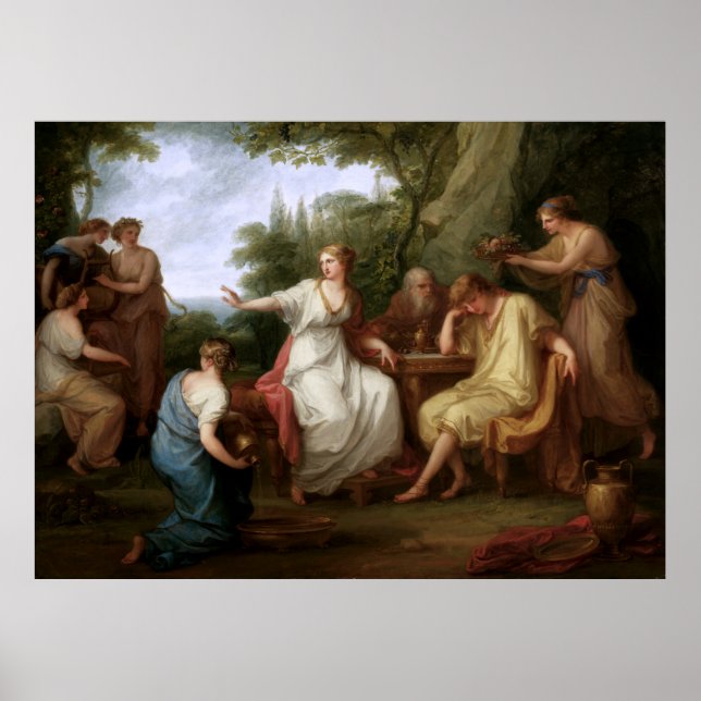 Die Trauer um Telemachus durch Angelika Kauffmann Poster (Vorne)