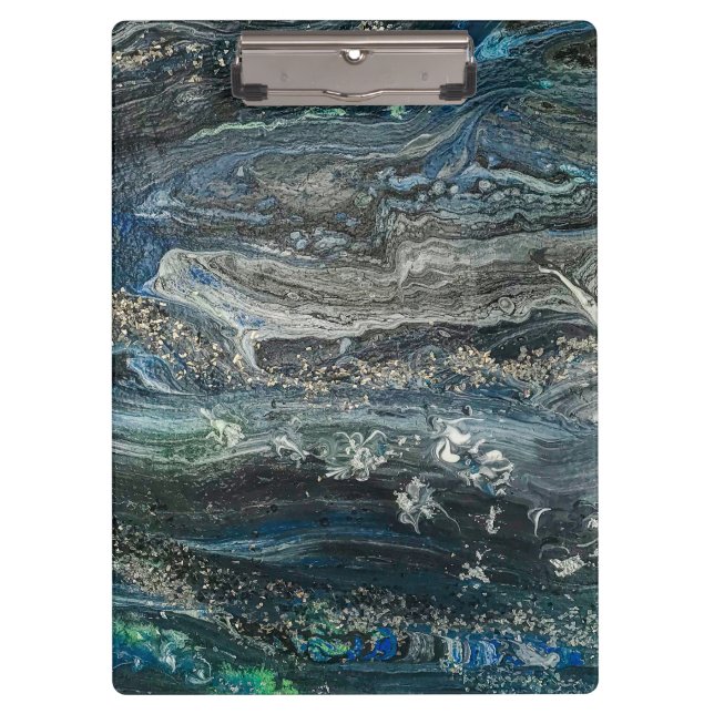 Die Träume der abstrakten Malerei des Ozeans 20 Klemmbrett (Vorderseite)