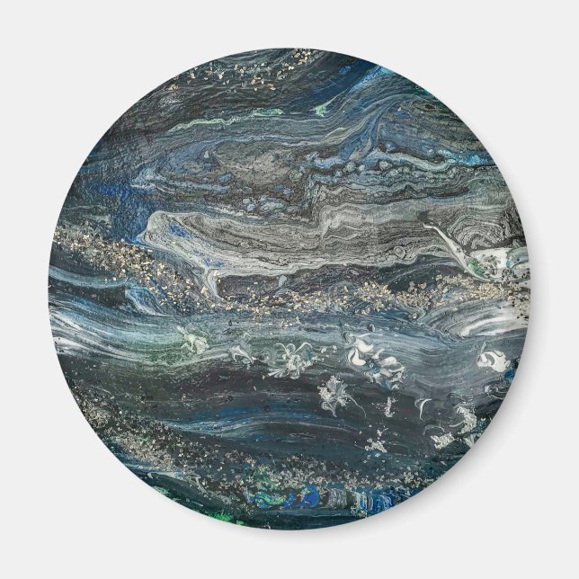 Die Träume der abstrakten Malerei des Ozeans 20 Magnet (Vorne)