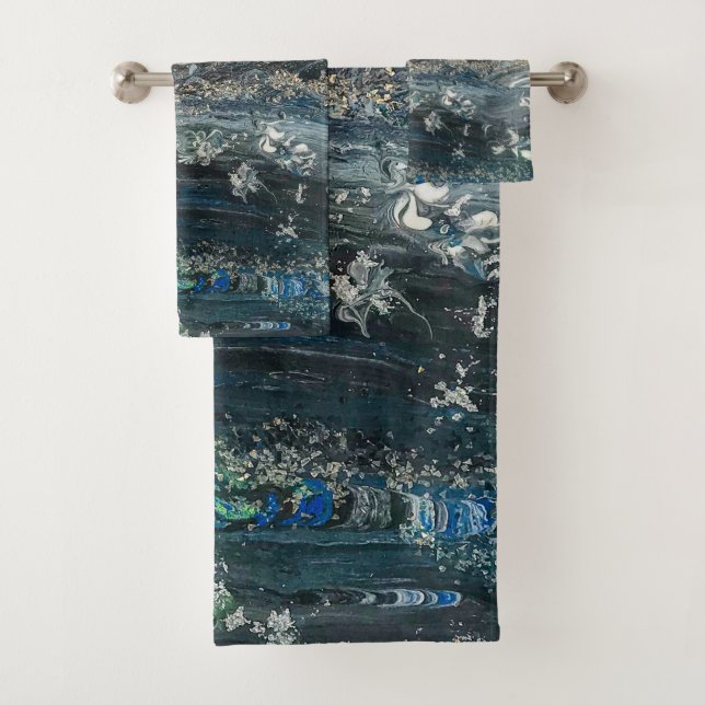 Die Träume des Ozeans 20 abstrakte Gemälde Meeresg Badhandtuch Set (Insitu)