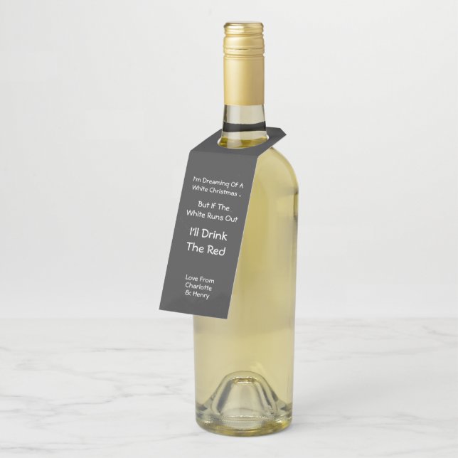 Die Träume eines Personalisierten Weihnachtsgesche Flaschenanhänger (Angewinkelt)