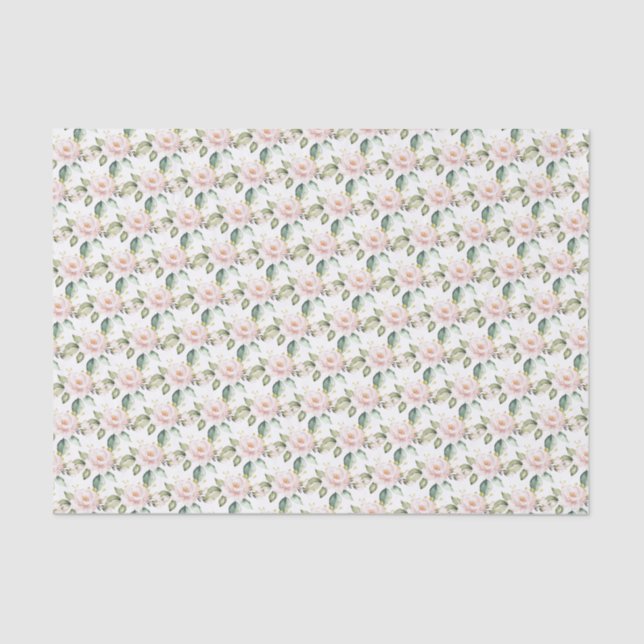 Die trendige Rose Goldgold floraler Goldene Funkel Seidenpapier (Vorderseite)