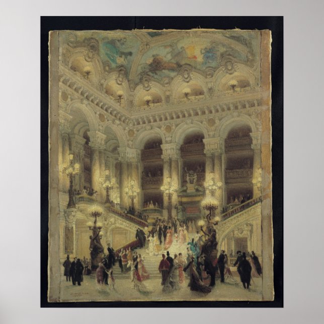 Die Treppe der Oper, 1877 Poster (Vorne)