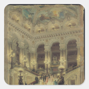 Die Treppe der Oper, 1877 Quadratischer Aufkleber
