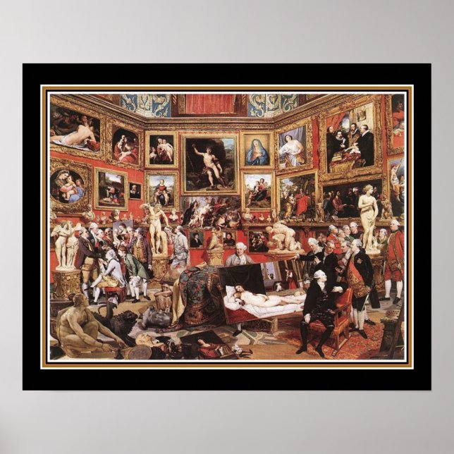 Die Tribuna des Uffiz von Johann Zoffany Poster (Vorne)