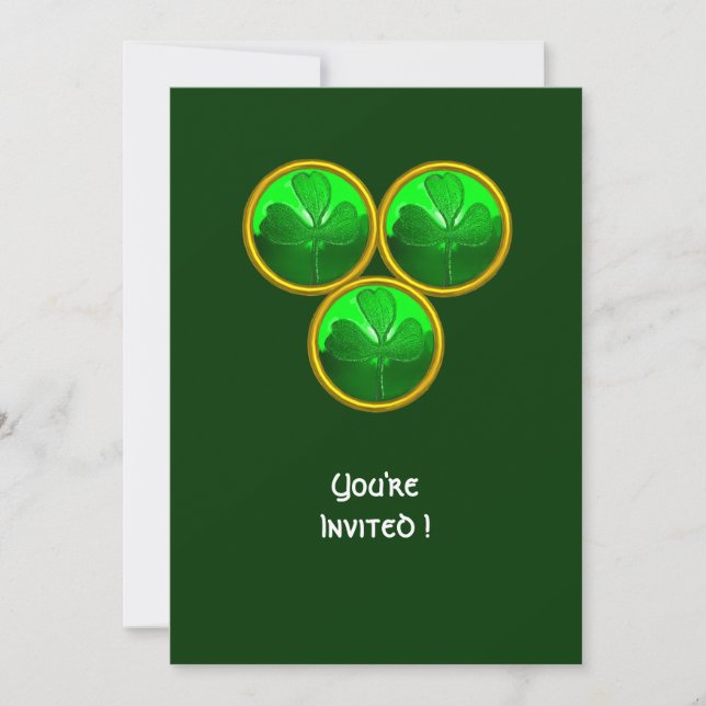 DIE TRINITÄT DES TAGES DES KLEEBLATTS ST. PATRICK EINLADUNG (Vorderseite)