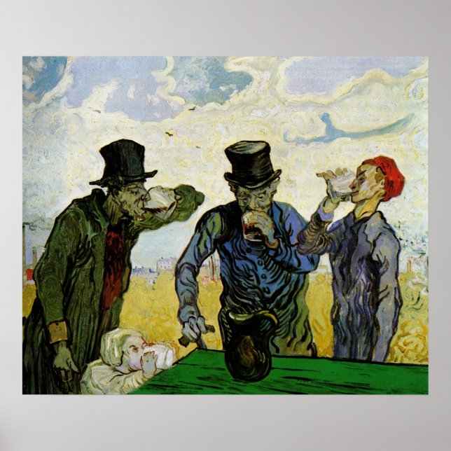 Die Trinker von Vincent van Gogh Poster (Vorne)