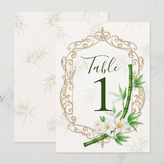 Die Tropical Imperial Bamboo Gartenhochzeit  Einladung (Vorne/Hinten)