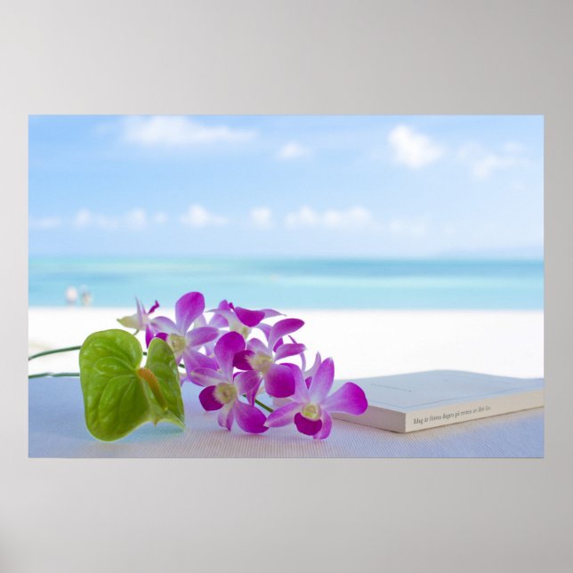 Die tropische Blume am Strand Poster (Vorne)