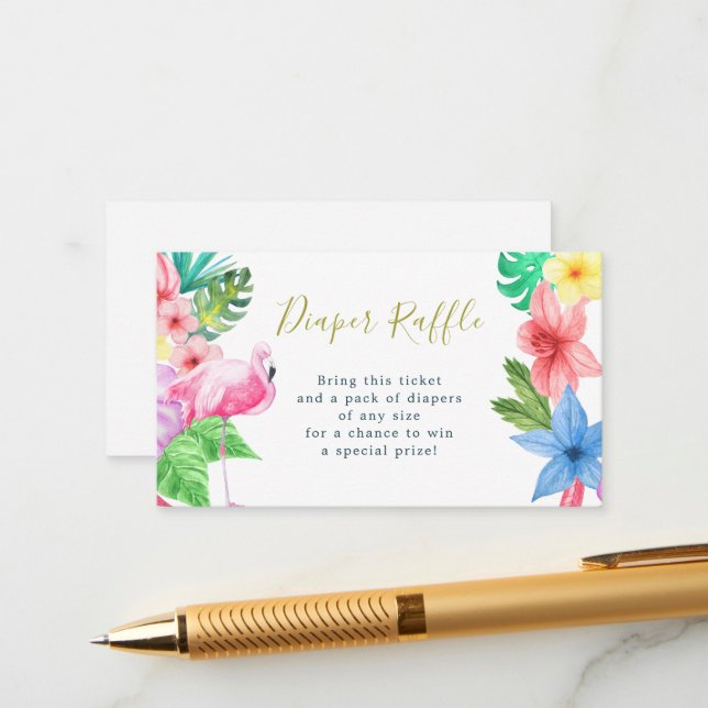 Die tropische Dusche mit Dusche für ein Baby Begleitkarte (Vorderseite/Rückseite Beispiel)