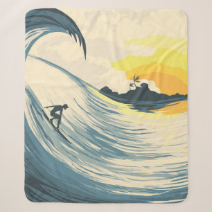 Die tropische Inselwelle und das Surfen bei Sonnen Sherpadecke
