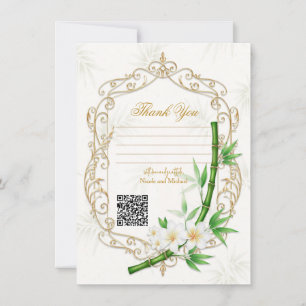 Die tropische kaiserliche Bambus-Garten-Hochzeit Einladung