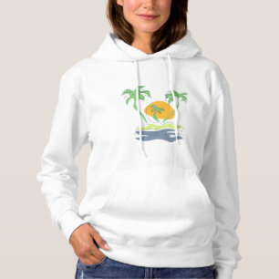 Die tropische Küste der Insel. Kontur Hoodie