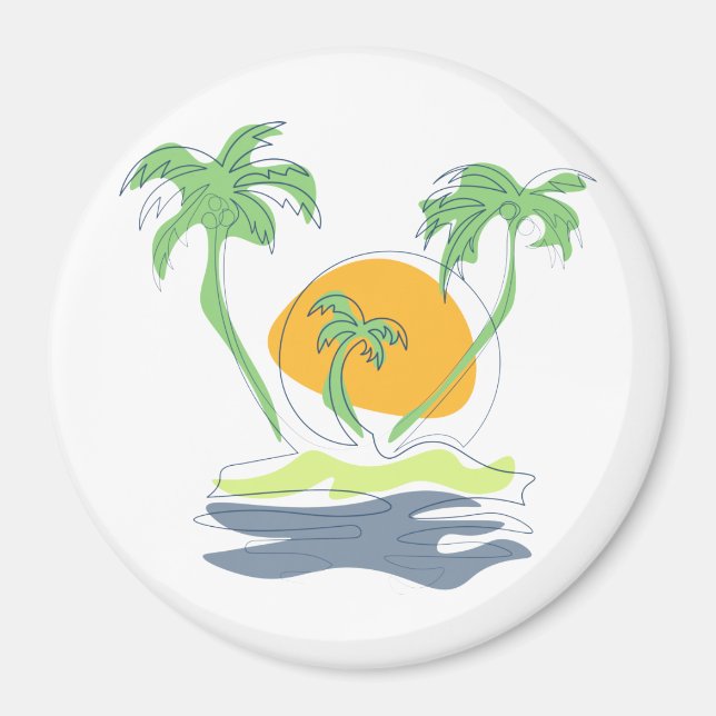 Die tropische Küste der Insel. Kontur Magnet (Vorne)