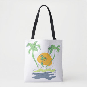 Die tropische Landschaft am Strand. Kontur Palme T