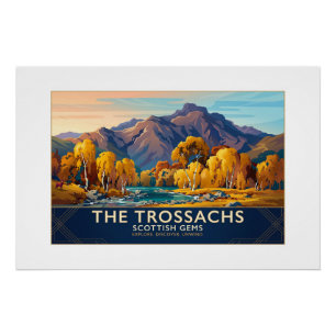 Die Trossachs, Schottland Reiseplakat Poster
