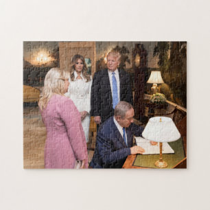Die Trümpfe u. das Netanyahus in Israel Puzzle