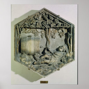 Die Trunkenheit von Noah, sechseckiges dekoratives Poster