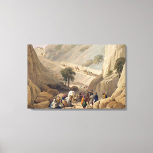 Die Truppen, die vom schmalen Teil des Des Leinwanddruck