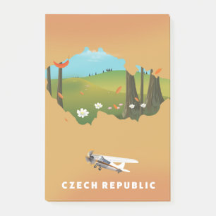 Die Tschechische Republik kartografiert Illustrier Post-it Klebezettel