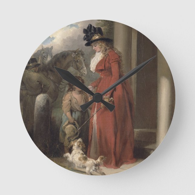 Die Tür des Squires, c.1790 (Öl auf Leinwand) Runde Wanduhr (Vorderseite)