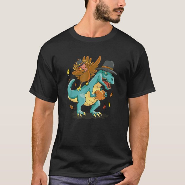 Die Türkei auf einen Dinosaurier-Erntedank verzich T-Shirt (Vorderseite)