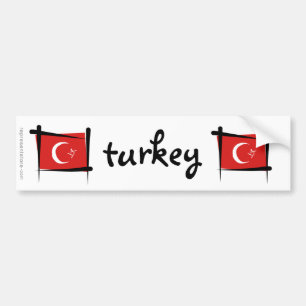 Die Türkei-Bürsten-Flagge Autoaufkleber