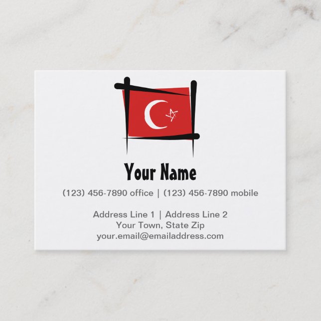 Die Türkei-Bürsten-Flagge Visitenkarte (Vorderseite)
