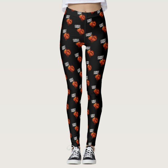 Die Türkei essen Pizza-lustigen Erntedank-Tag Leggings (Vorderseite)