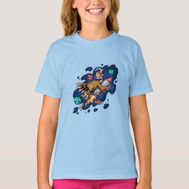 Die Türkei fährt mit einer Weltraumrakete auf dem  T-Shirt (Vorderseite)