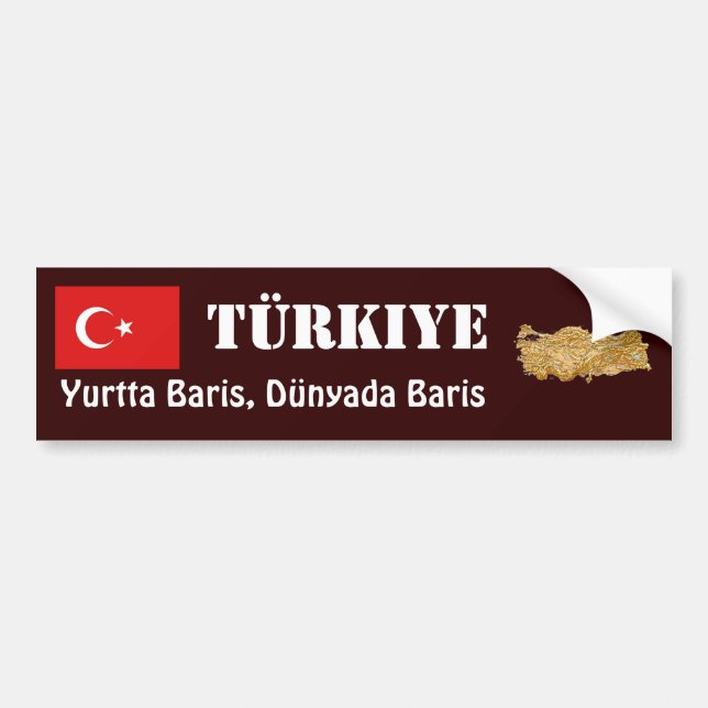 Die Türkei-Flagge + Karten-Autoaufkleber Autoaufkleber (Vorne)