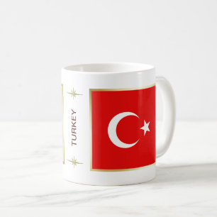 Die Türkei-Flagge + Karten-Tasse Kaffeetasse